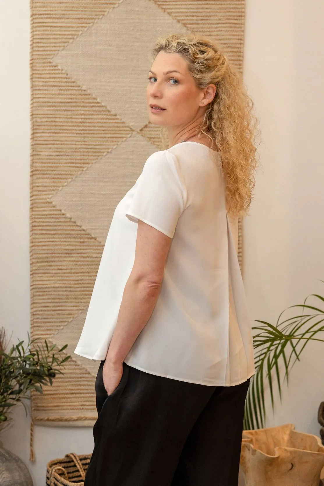 White A-line Top