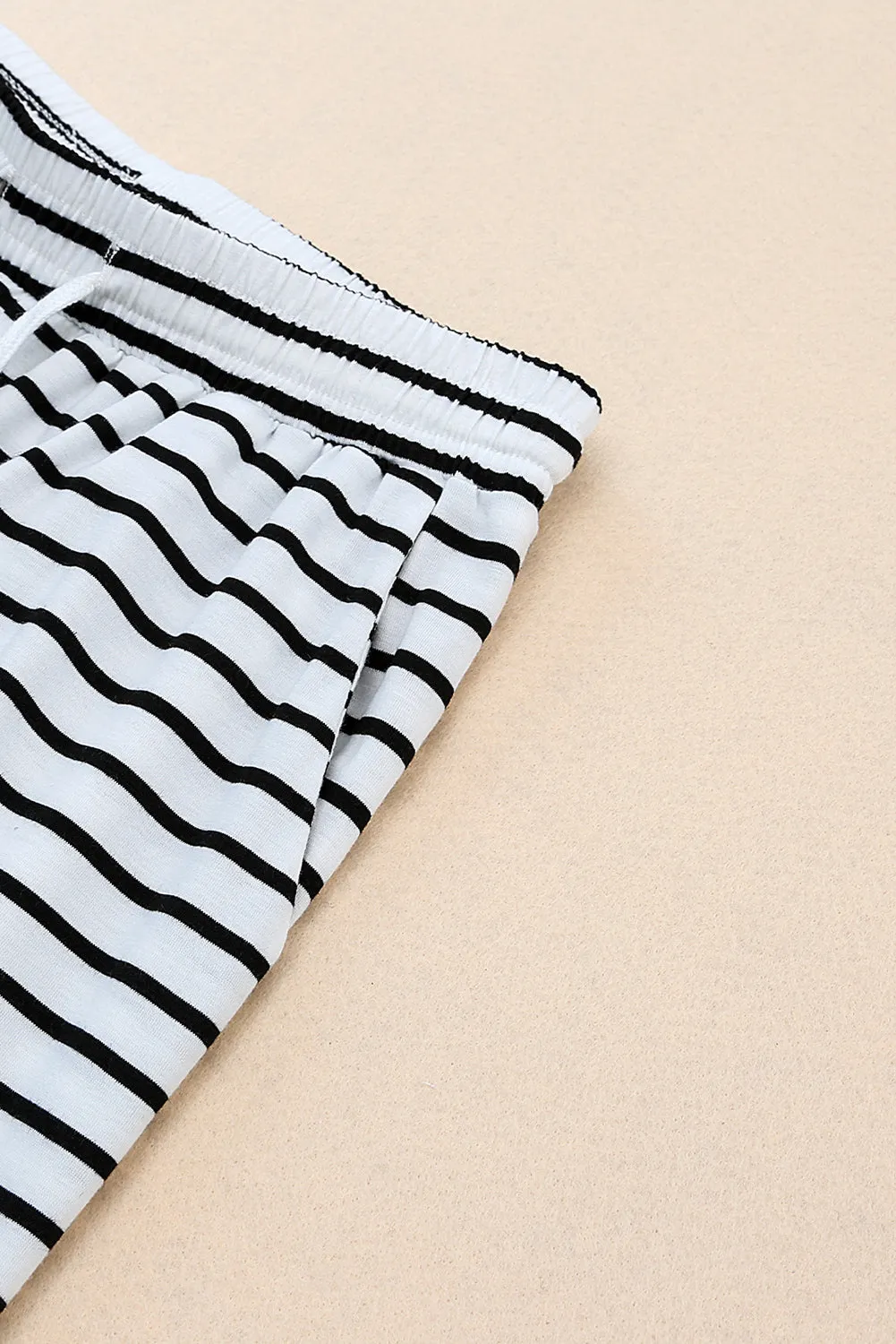 White Striped Wide Leg Pants