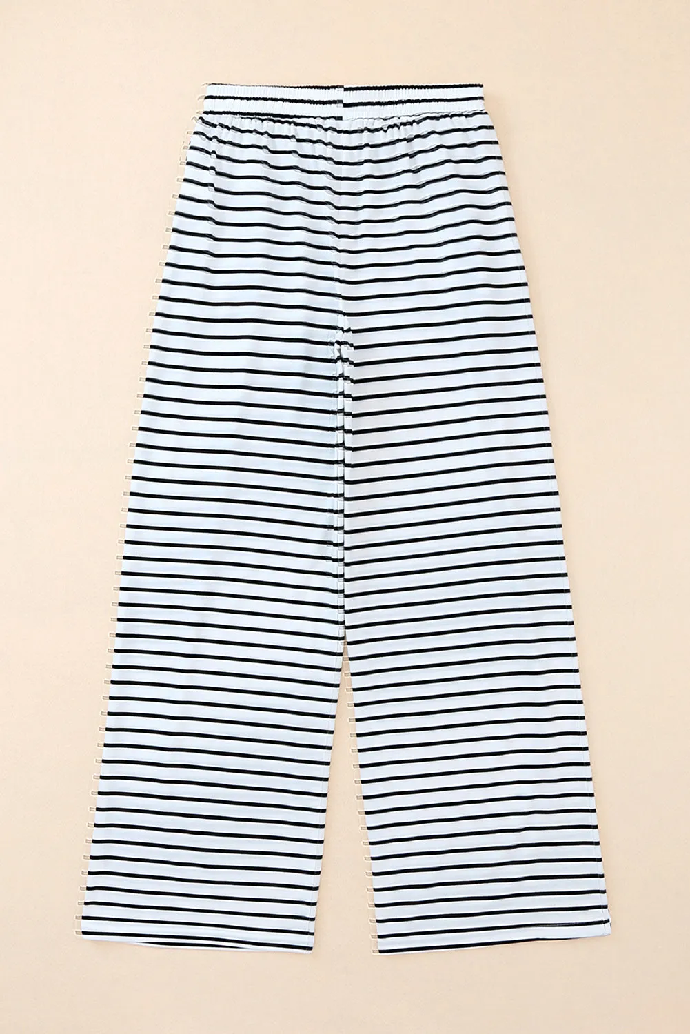 White Striped Wide Leg Pants