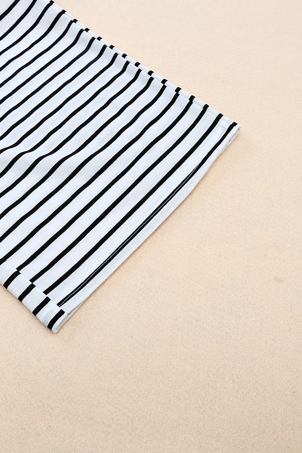 White Striped Wide Leg Pants