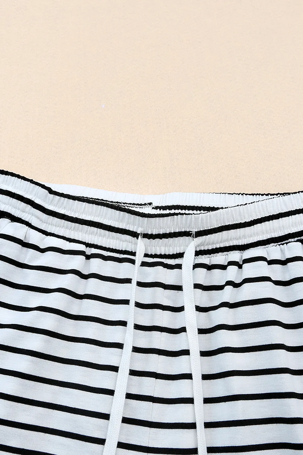 White Striped Wide Leg Pants
