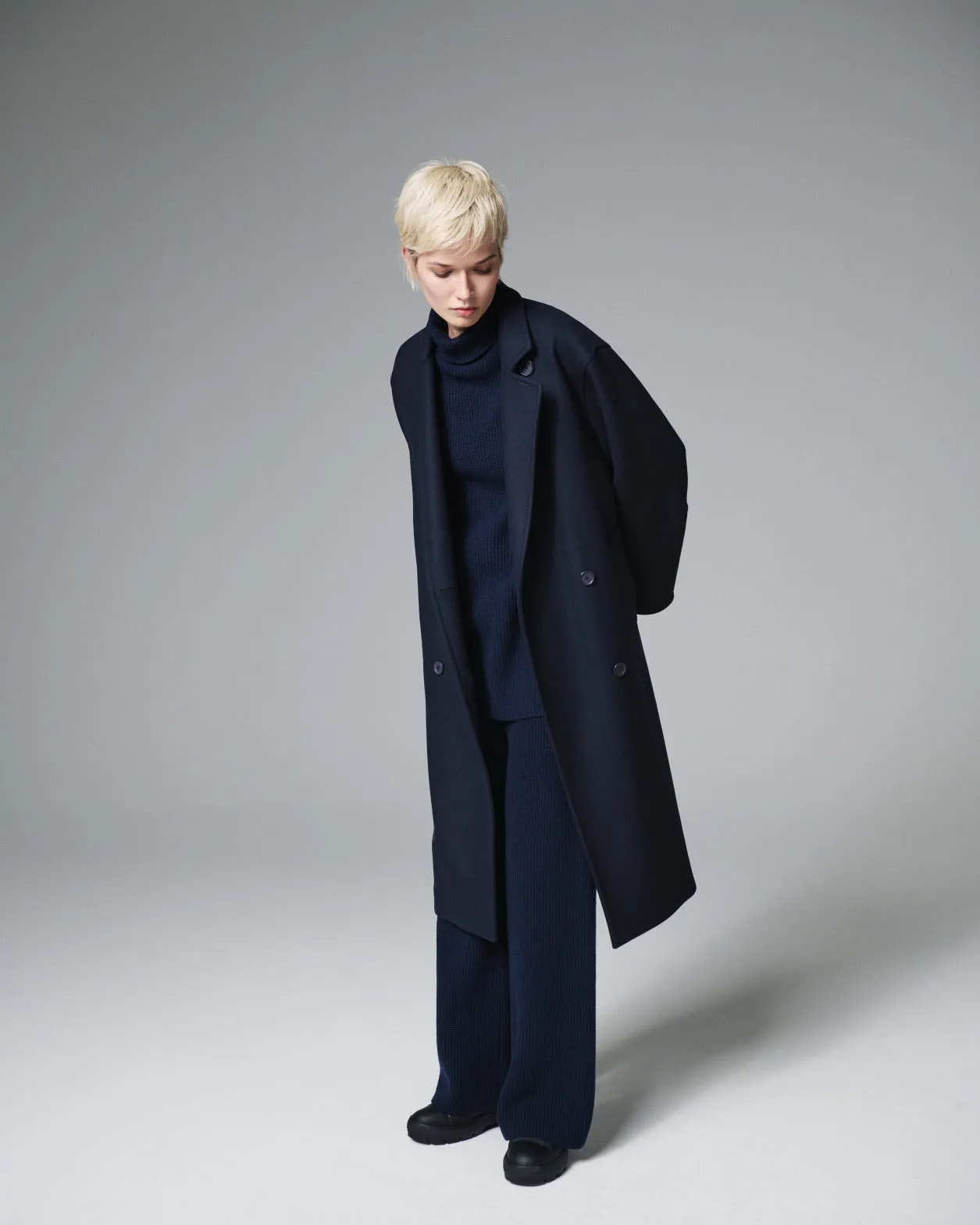 Wide Cashmere Wool Knit Pants