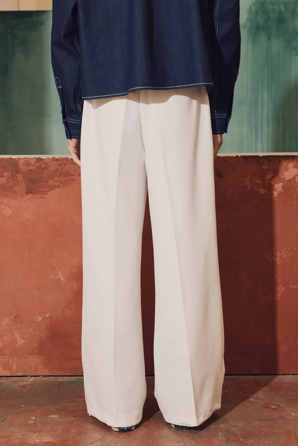 Wide Leg With Strings Relaxed Trouser