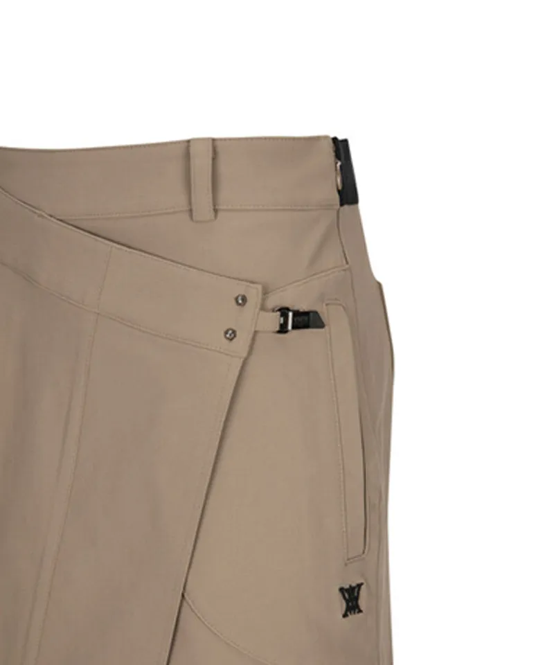 Women's Buckle Point A-Line Skirt - D/Beige
