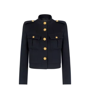 Wool And Cashmere Blend Military Chasseur Jacket