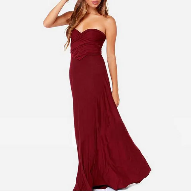 Wrap Convertible Boho Maxi  Dress Multiple Colors