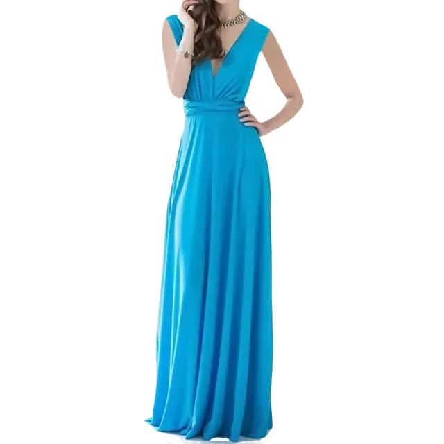 Wrap Convertible Boho Maxi  Dress Multiple Colors