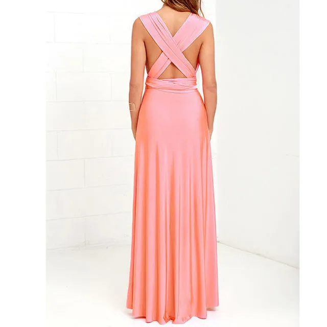 Wrap Convertible Boho Maxi  Dress Multiple Colors