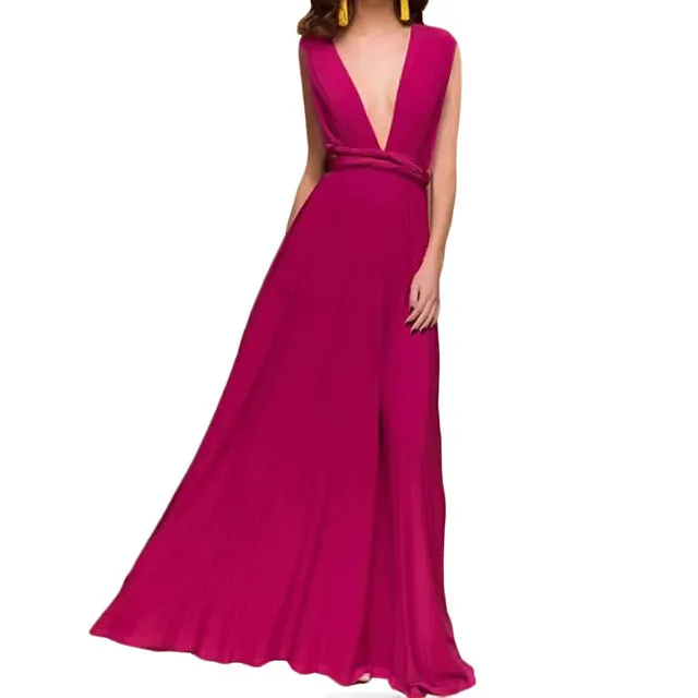 Wrap Convertible Boho Maxi  Dress Multiple Colors