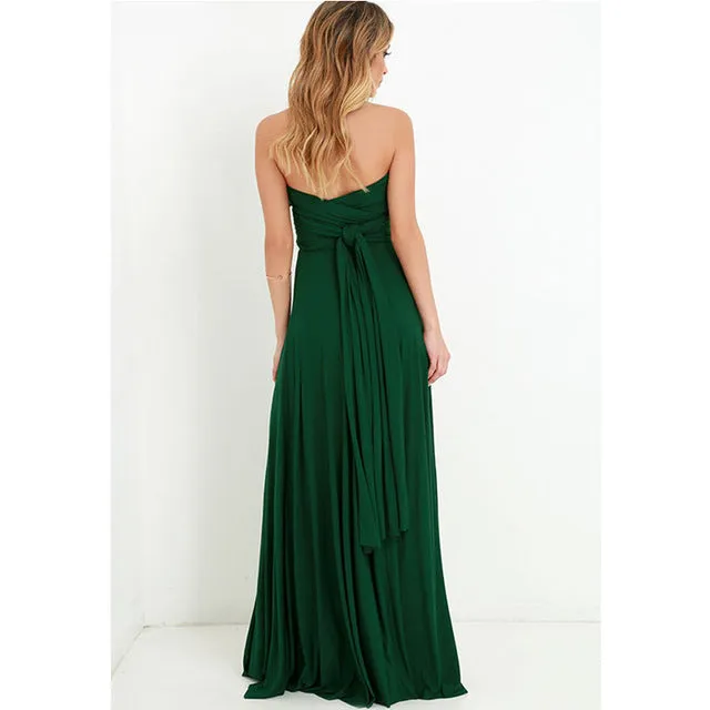 Wrap Convertible Boho Maxi  Dress Multiple Colors