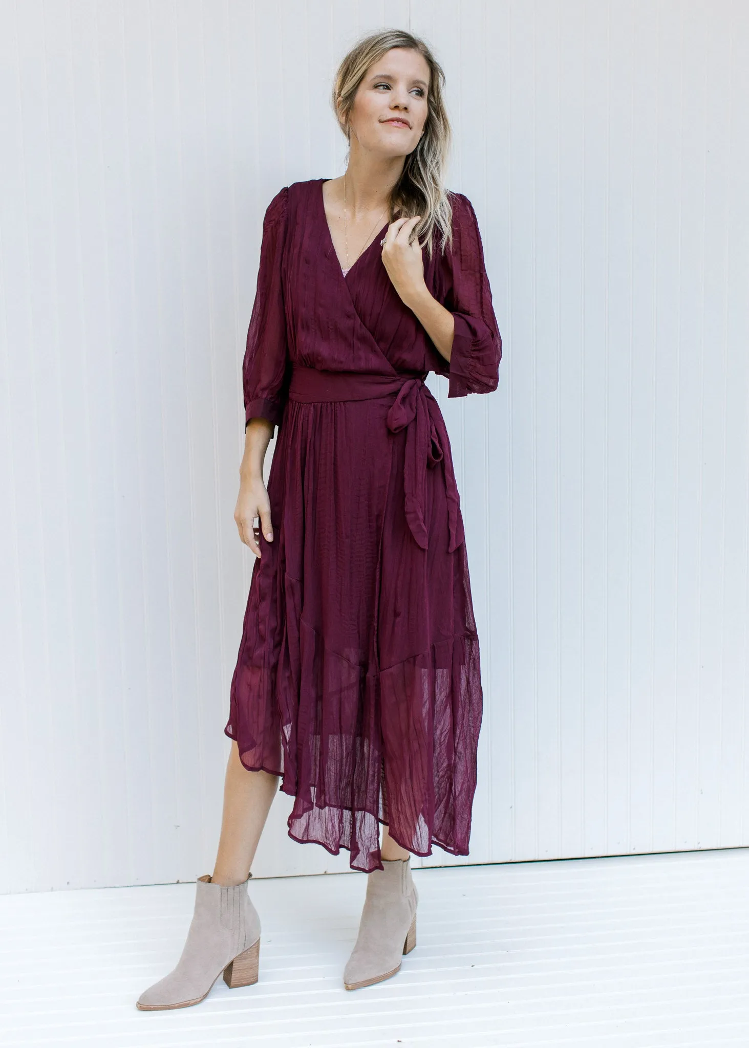 X Deep Rose Wrap Dress