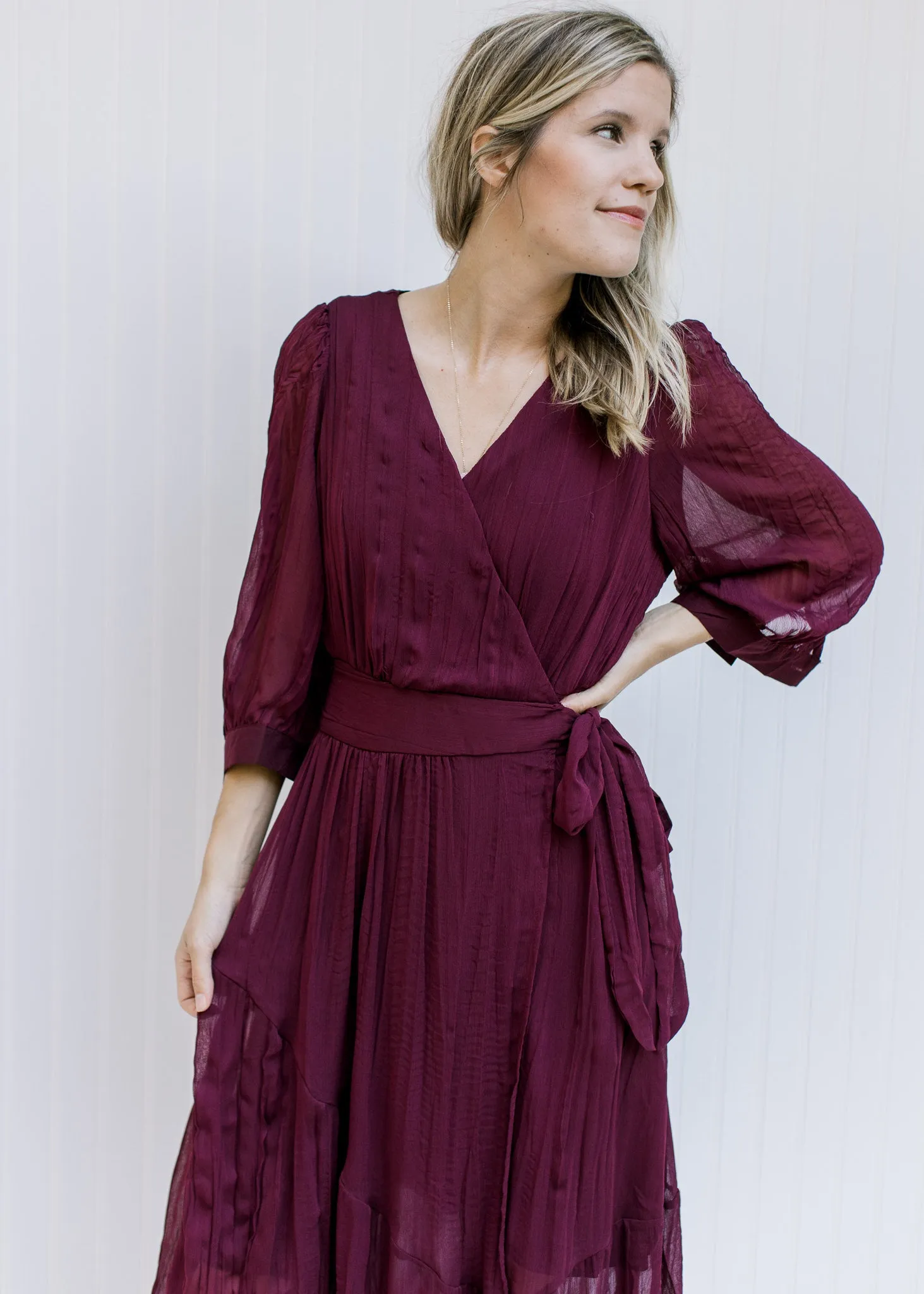 X Deep Rose Wrap Dress