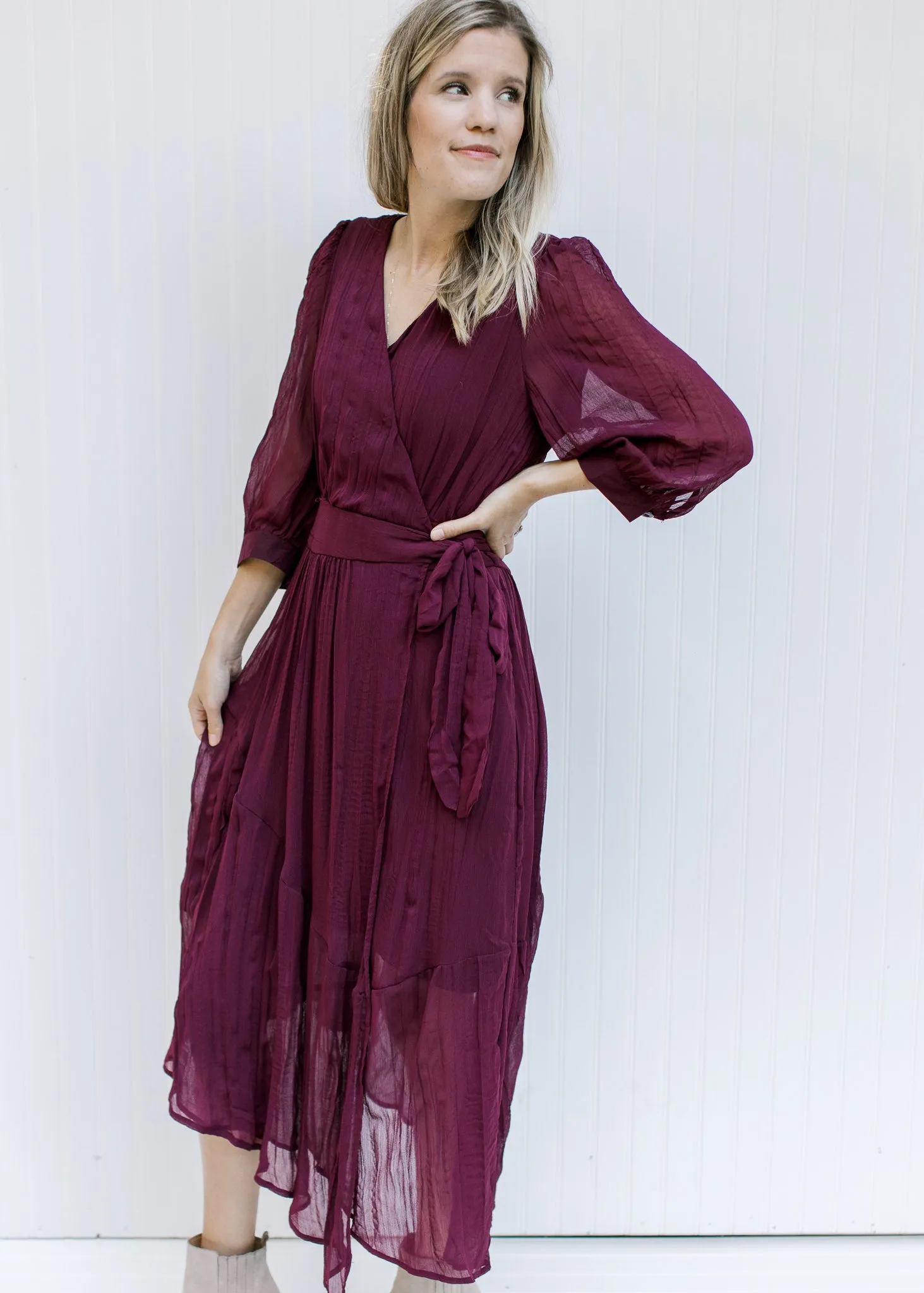 X Deep Rose Wrap Dress