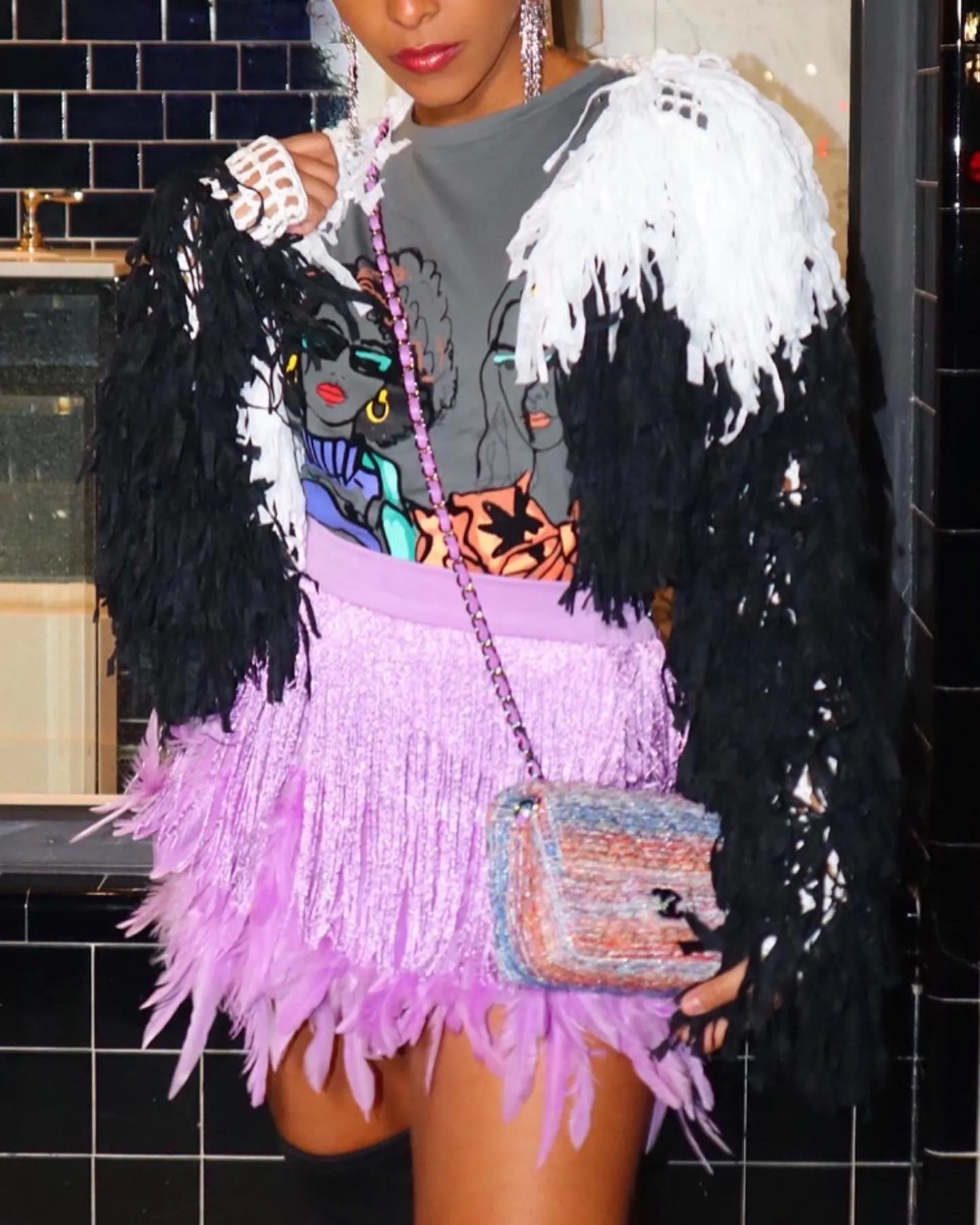 Ya-Ya Da-Da Feather Skirt LAVENDER
