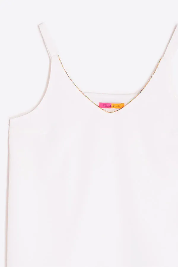 ZINA WHITE SLEEVELESS TOP